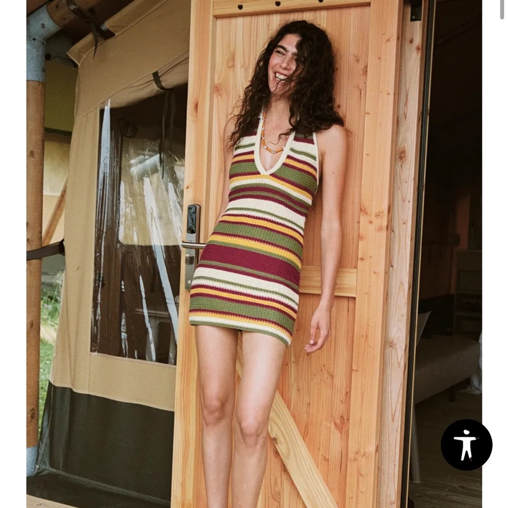 Striped Halter Knit Top